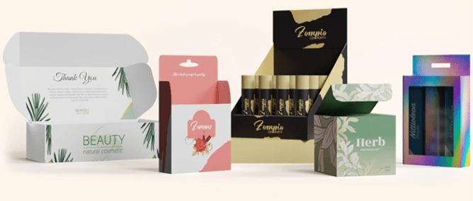 Custom cosmetic packaging boxes designed for beauty and skincare products