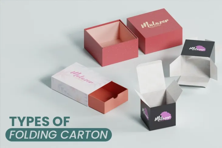 different tyoes of folding cartons like tuck end with logo